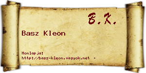 Basz Kleon névjegykártya
